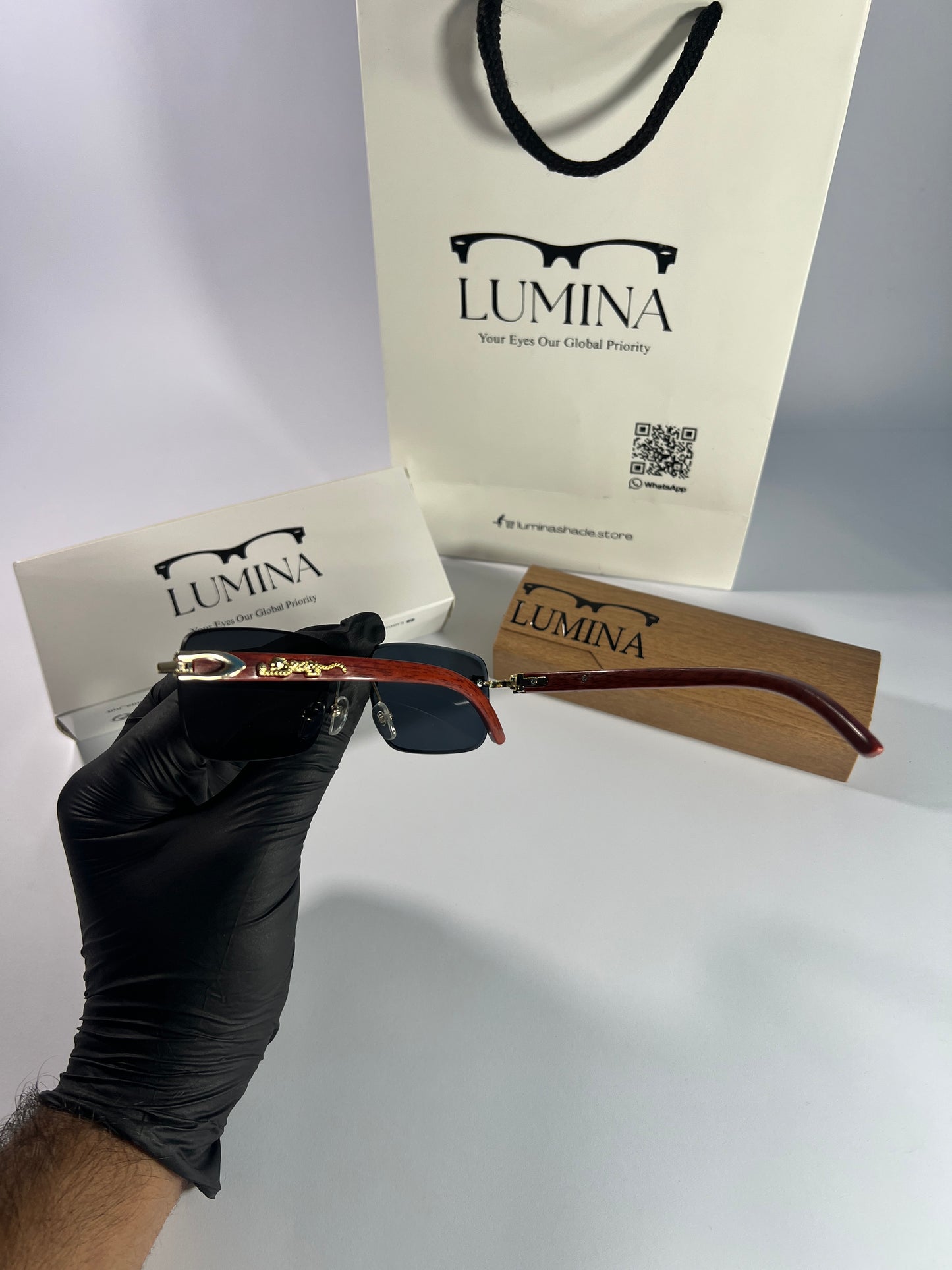 Cartier Wooden Frame Black Shade