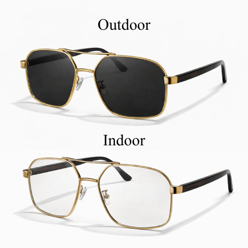 Elite Gold Frame Photochromic Glasses