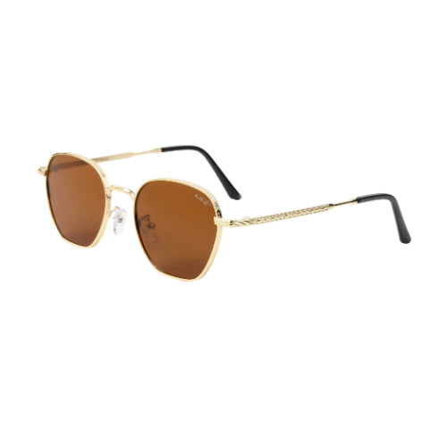 ROUNDED SQUARE SUNGLASSES BROWN SHADE