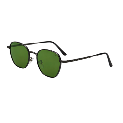 ROUNDED SQUARE SUNGLASSES GREEN SHADE