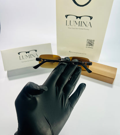 Cartier Black Frame Gold Shade