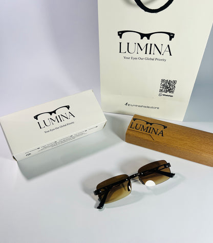 Cartier Black Frame Gold Shade