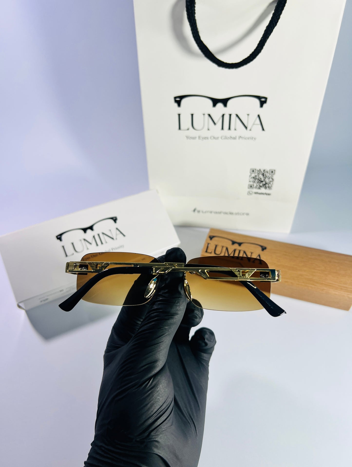 Cartier Gold Frame Gold Shade