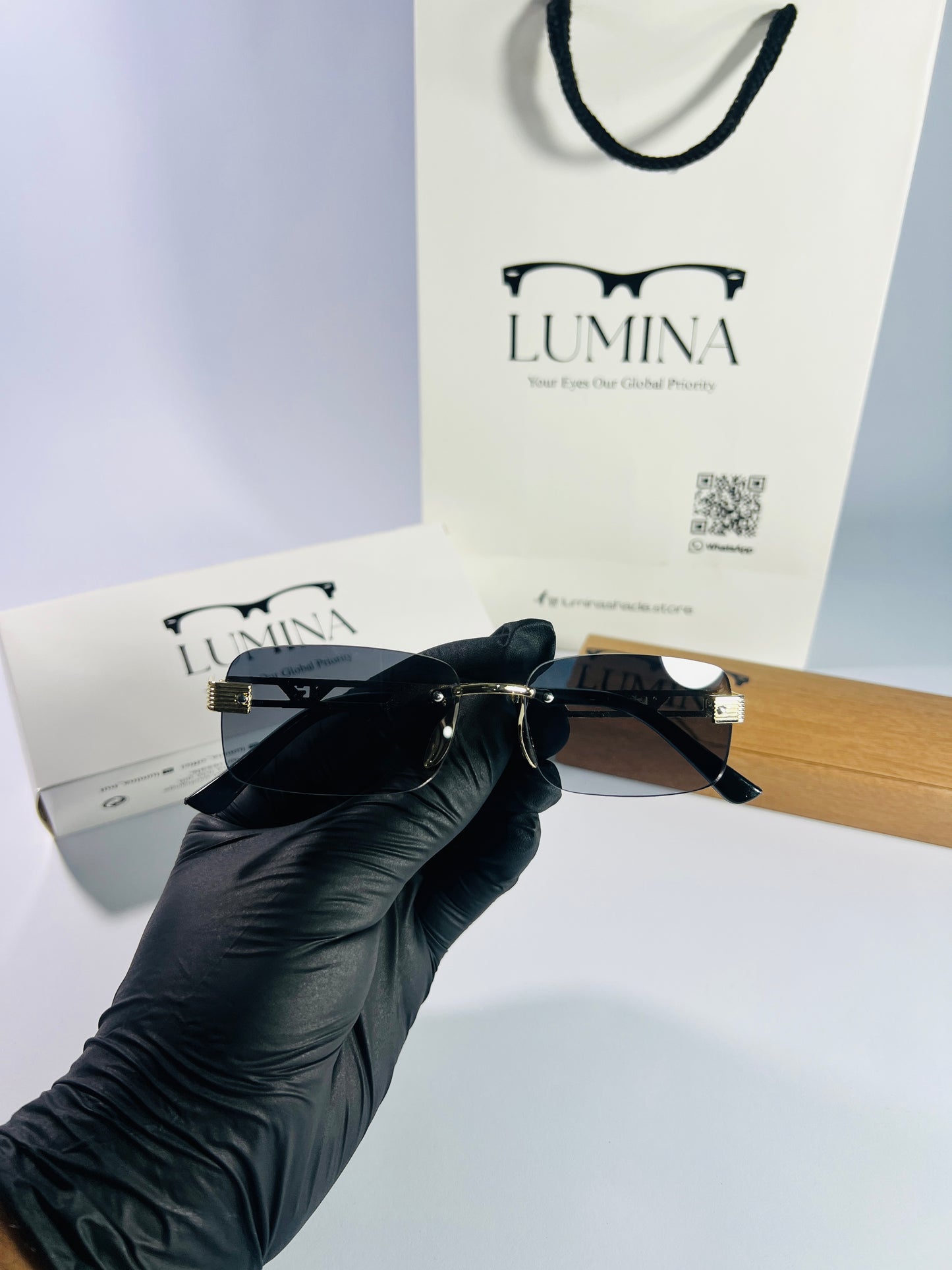 Cartier Gold Frame Black Shade