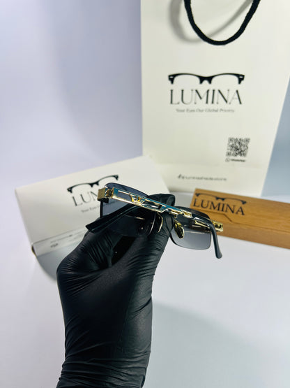 Cartier Gold Frame Black Shade