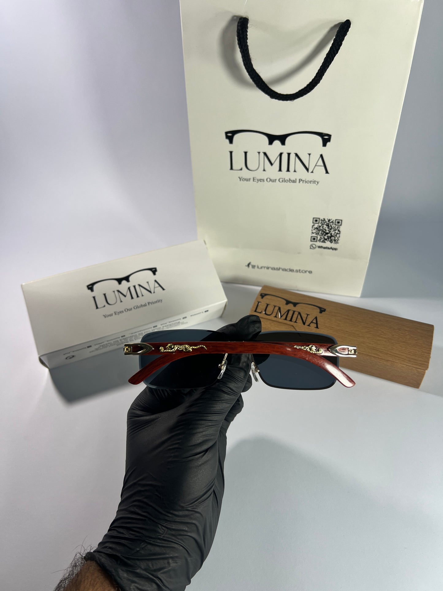 Cartier Wooden Frame Black Shade