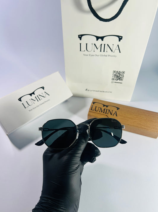 ROUNDED SQUARE SUNGLASSES BLACK SHADE