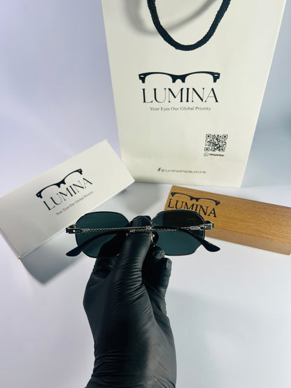 ROUNDED SQUARE SUNGLASSES BLACK SHADE