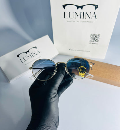 Blue Ray-Ban Round Metal Sunglasses