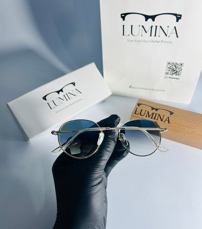 Blue Ray-Ban Round Metal Sunglasses