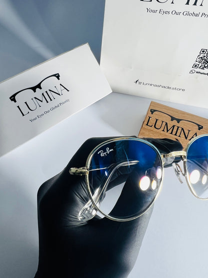 Blue Ray-Ban Round Metal Sunglasses
