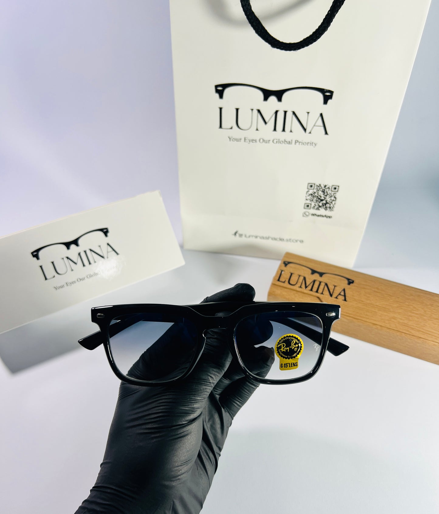 Ray-Ban Polished Transparent Blue Shade