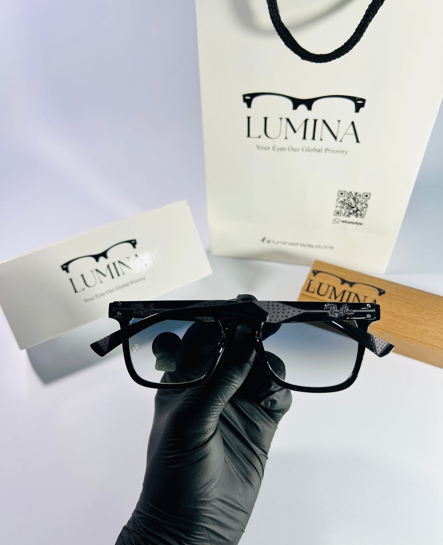 Ray-Ban Polished Transparent Blue Shade