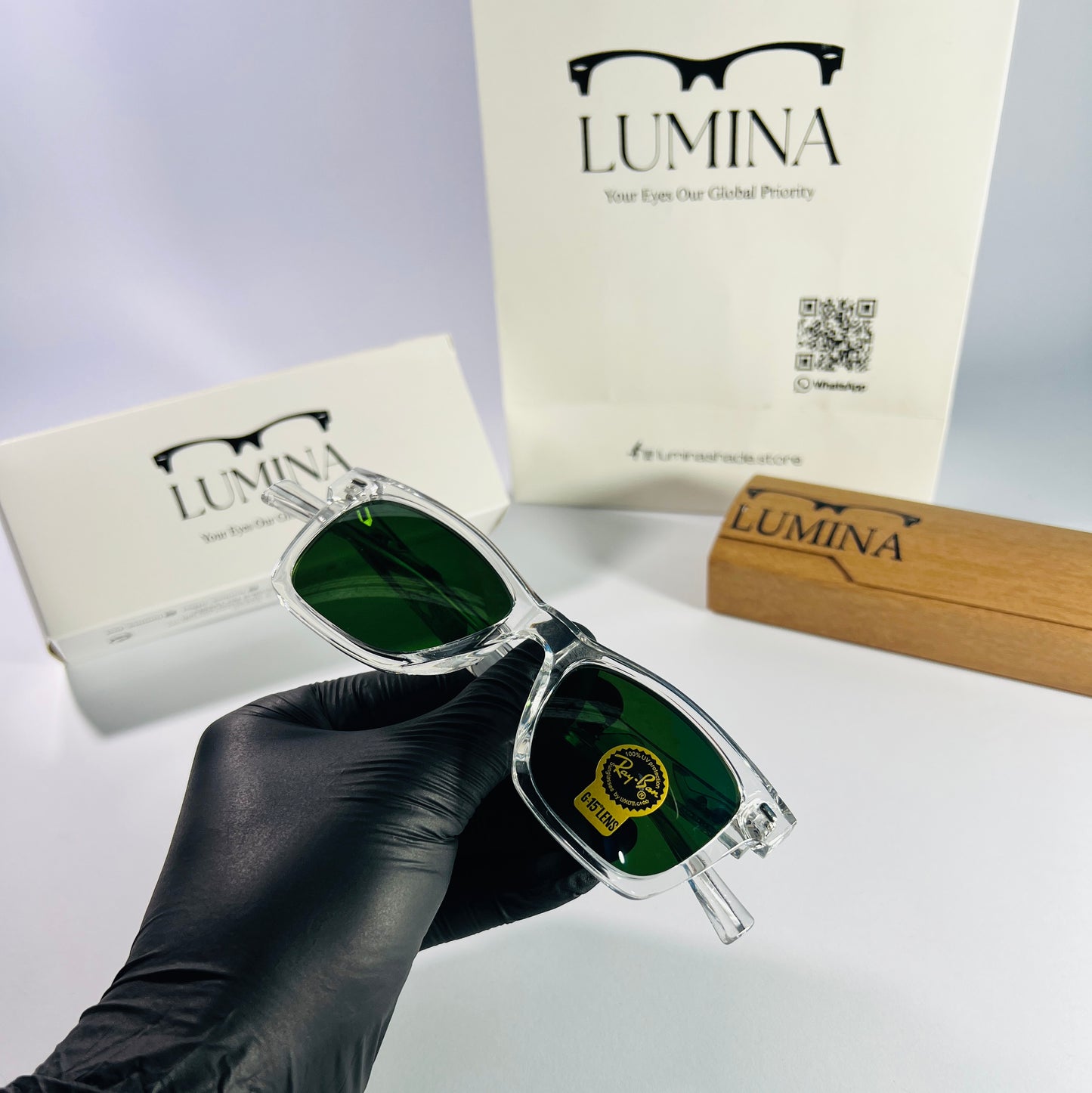 Ray-Ban Polished Transparent Green Shade