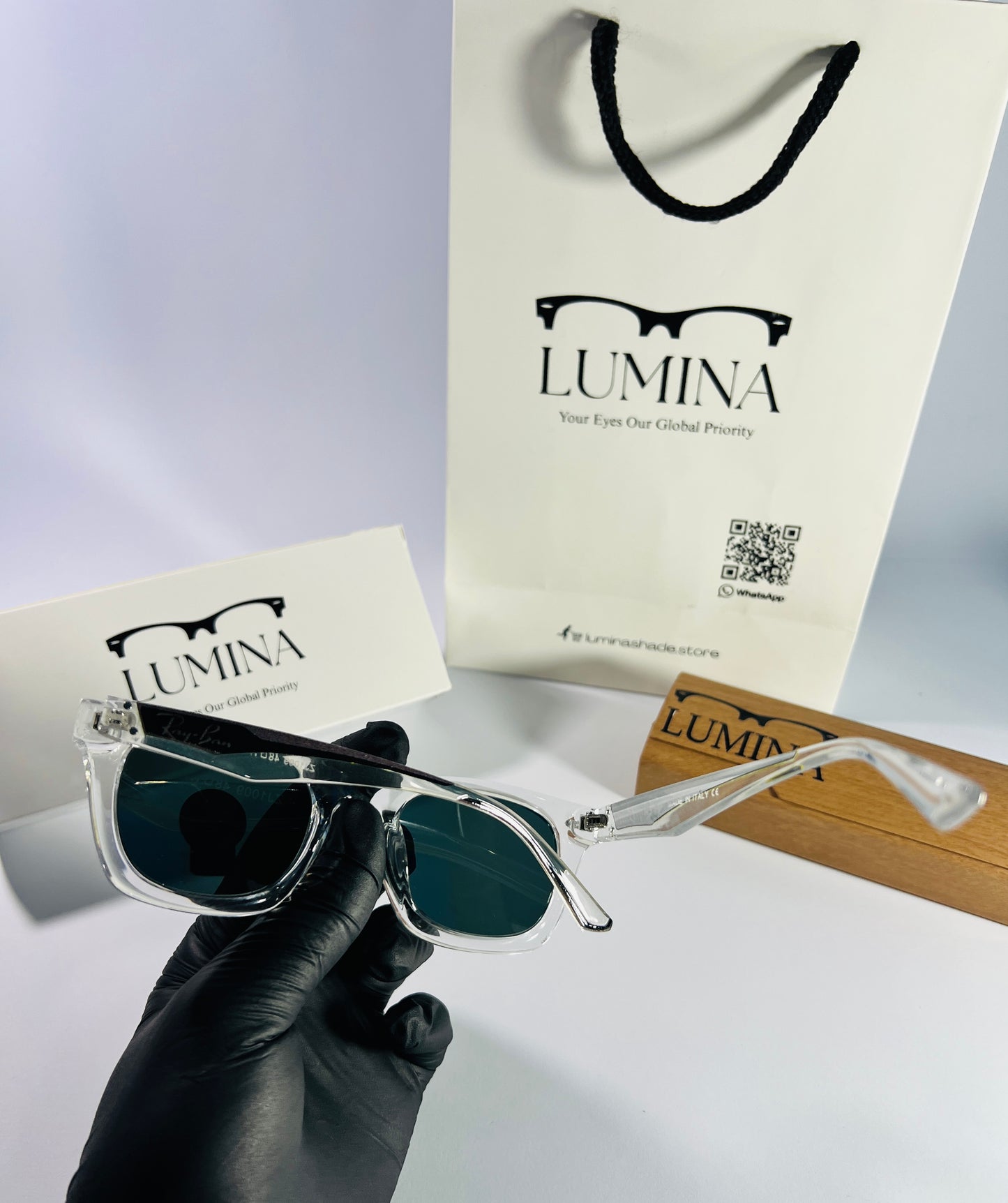 Ray-Ban Polished Transparent Black Shade