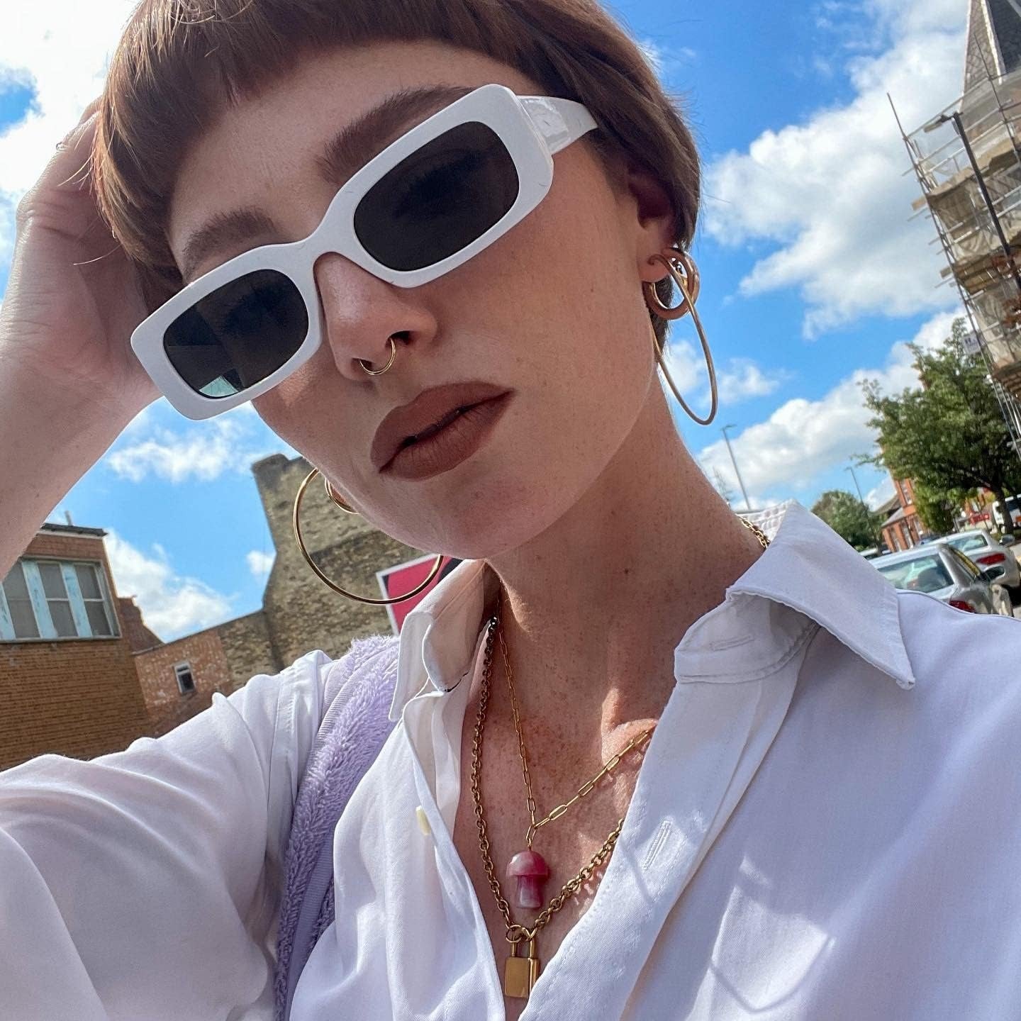 White Vintage Sunglasses